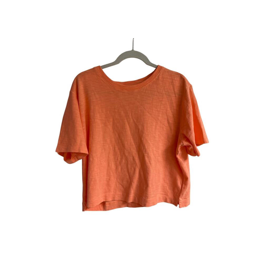 Lou & Grey Coral Slub Knit Boxy Tee Size Large 100% Cotton